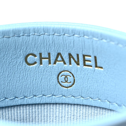 Chanel Lambskin Quilted Chanel 19 Card Holder Light Blue 6 of 10