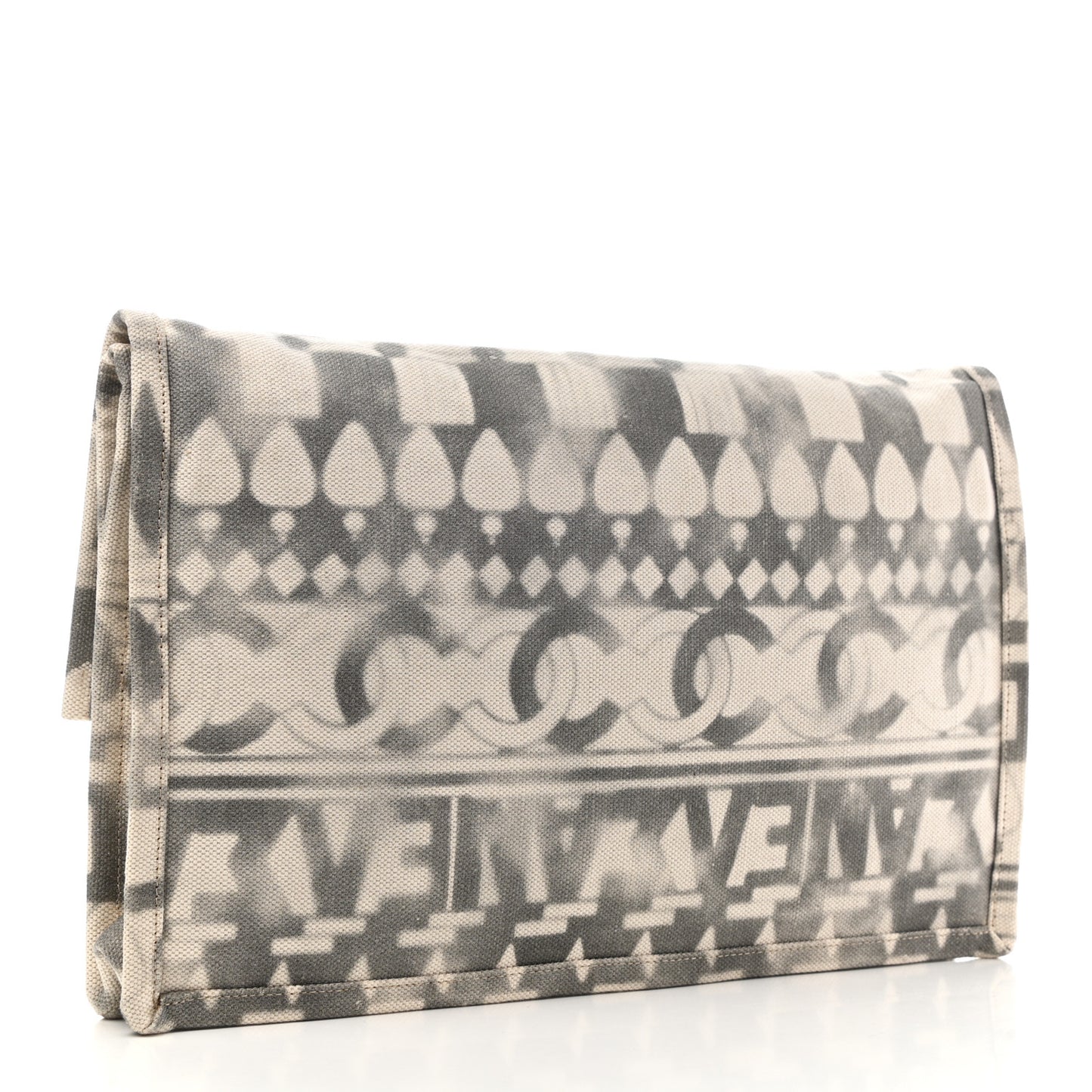 Canvas Iliad Flap Clutch Beige