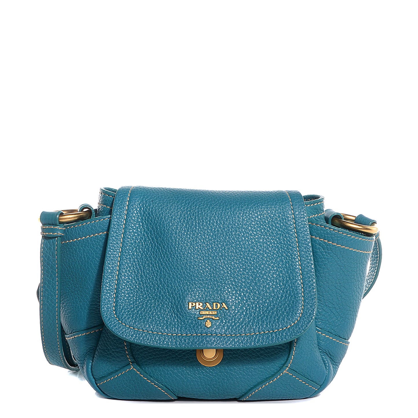 Vitello Daino Crossbody Bag Turchese