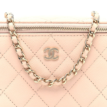 Chanel Caviar Quilted Small Vanity Case With Chain Light Beige 9 of 11