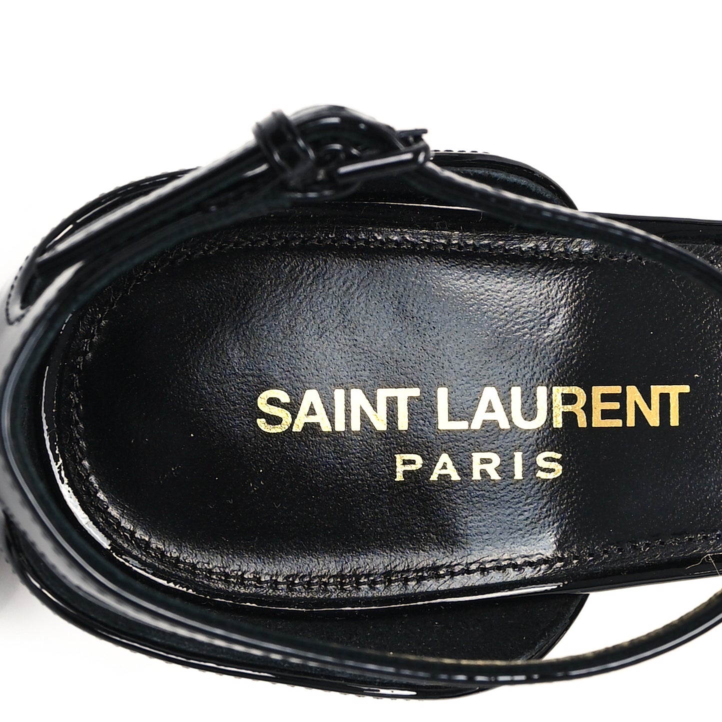 Patent Calfskin Opyum 85 Sandals 38.5 Black
