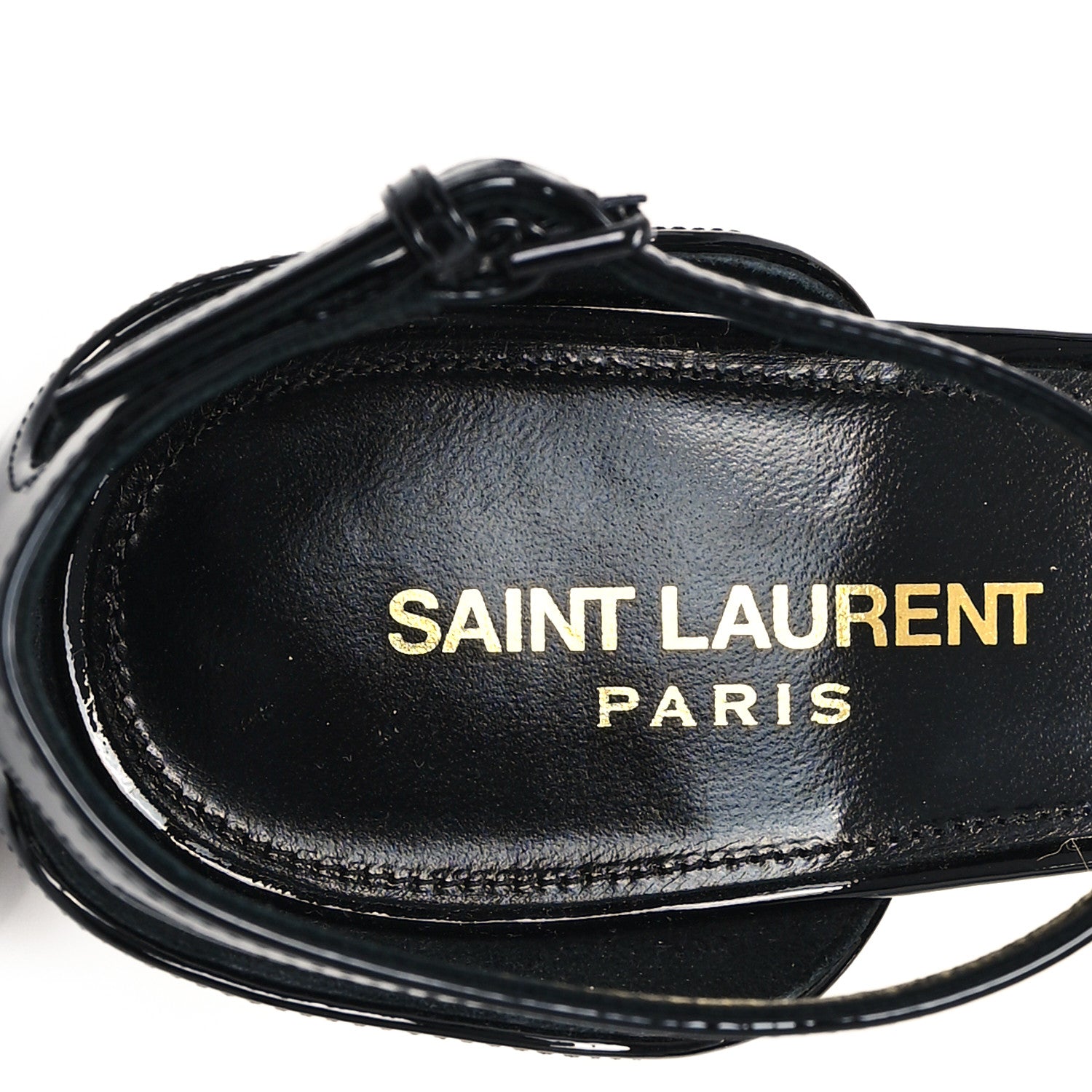 Saint Laurent Patent Calfskin Opyum 85 Sandals 38.5 Black 8 of 10
