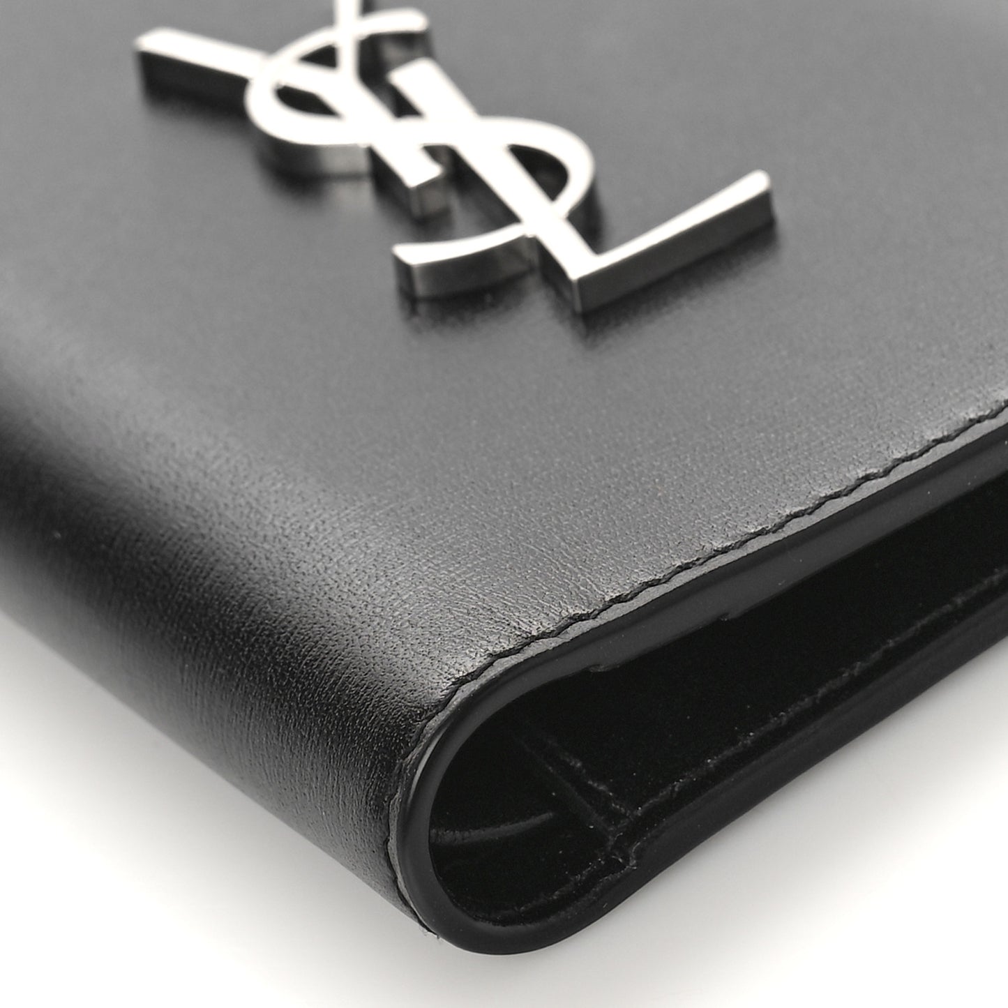 Smooth Calfskin Cassandre Credit Card Wallet Black