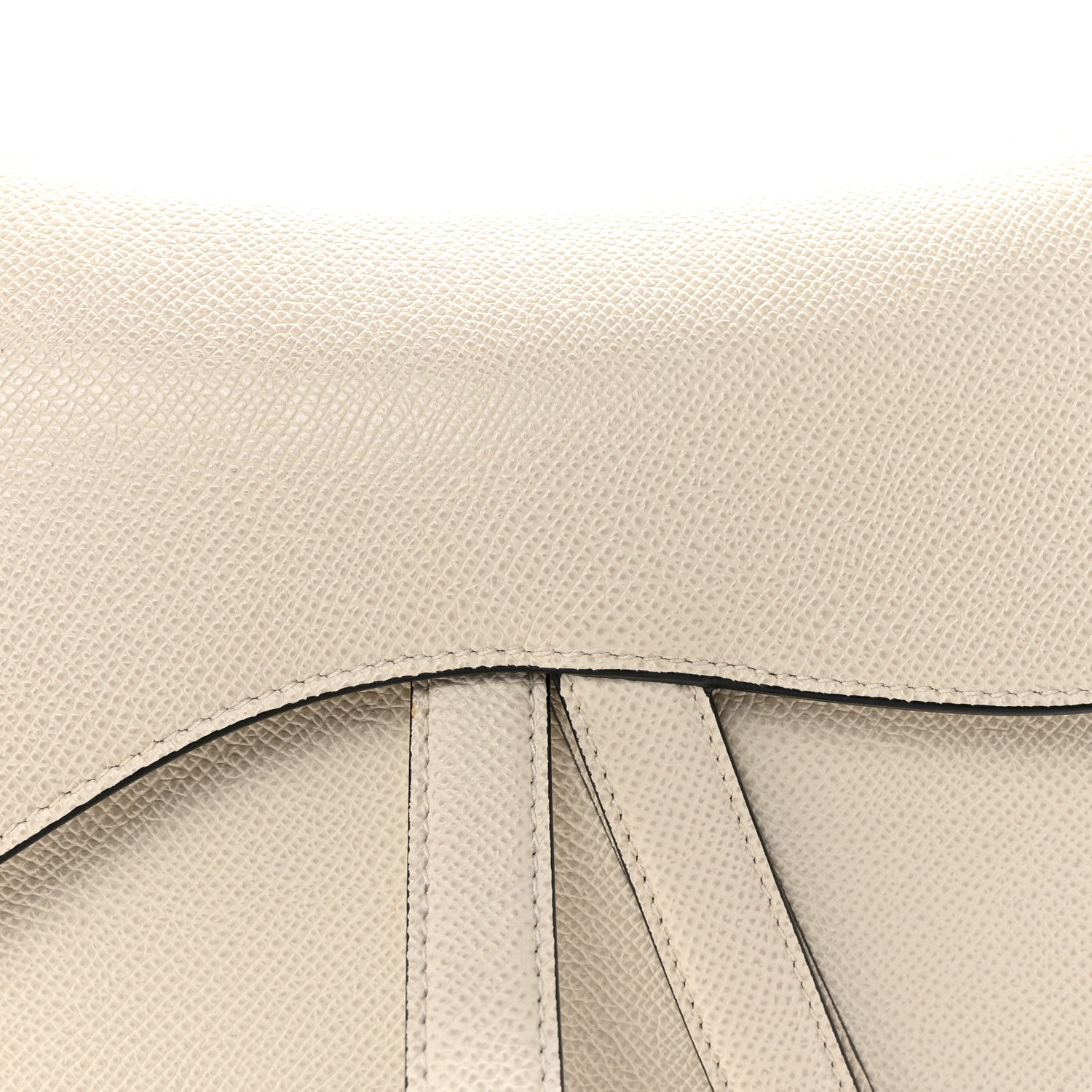 Christian Dior Grained Calfskin Saddle Bag White 7 of 9