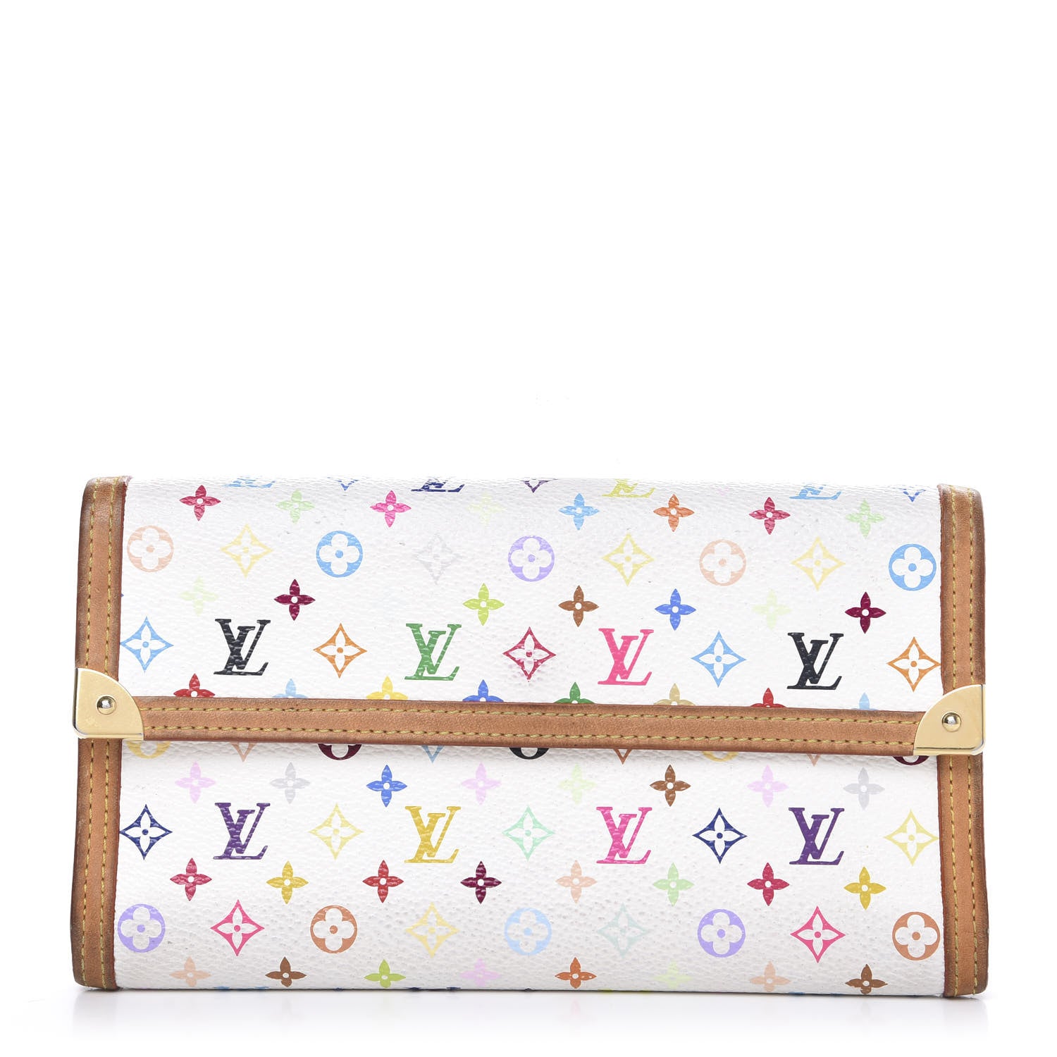 Louis Vuitton Monogram Multicolor Porte Tresor International Wallet White 1 of 11