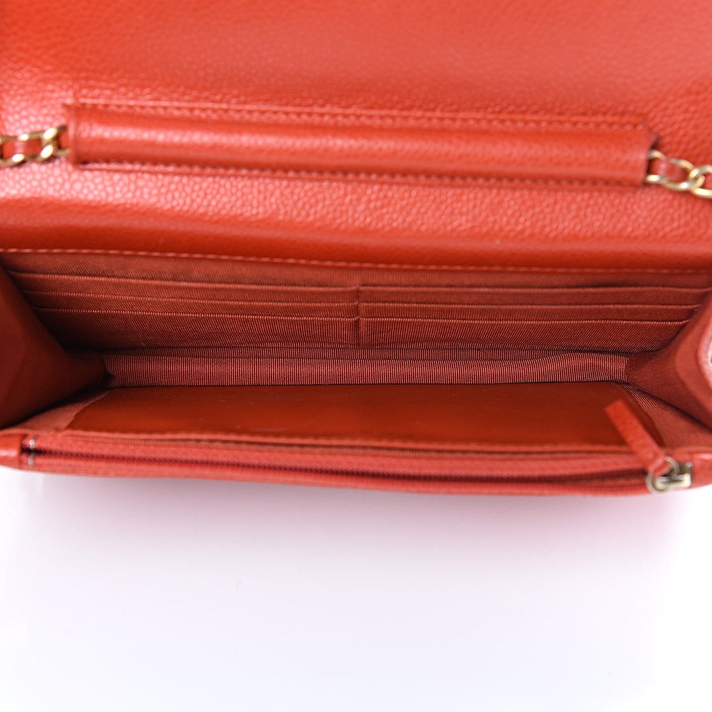 Caviar Quilted Wallet on Chain WOC Red