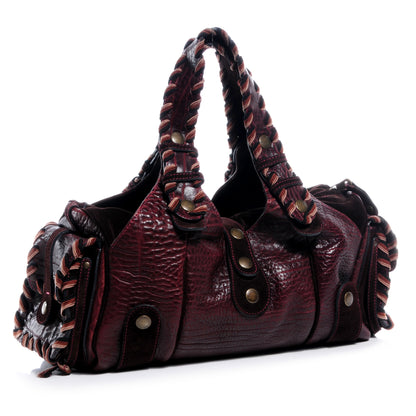 Chloe Buffalo Suede Silverado Shoulder Bag Bordeaux 3 of 7