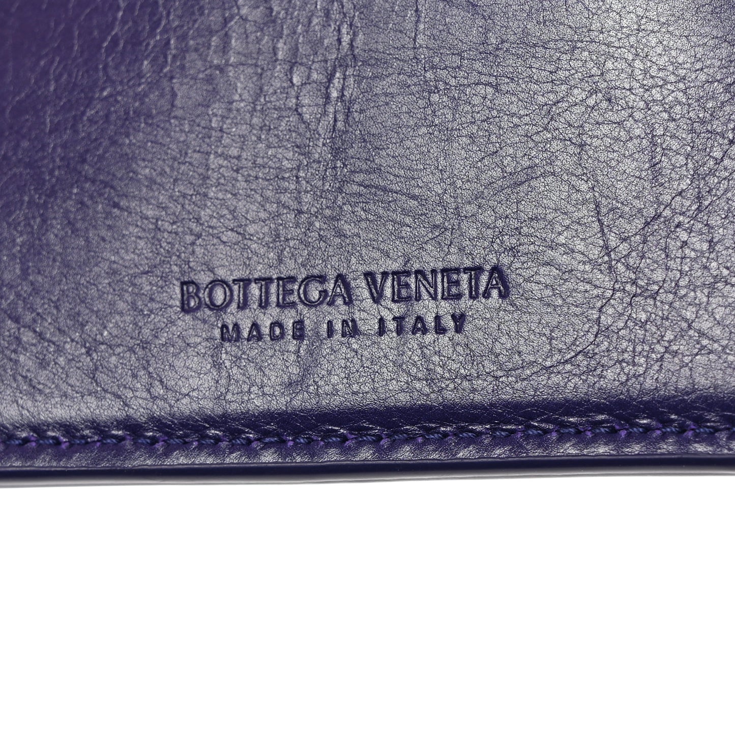 Calfskin Maxi Intrecciato Bi-Fold Wallet Plum