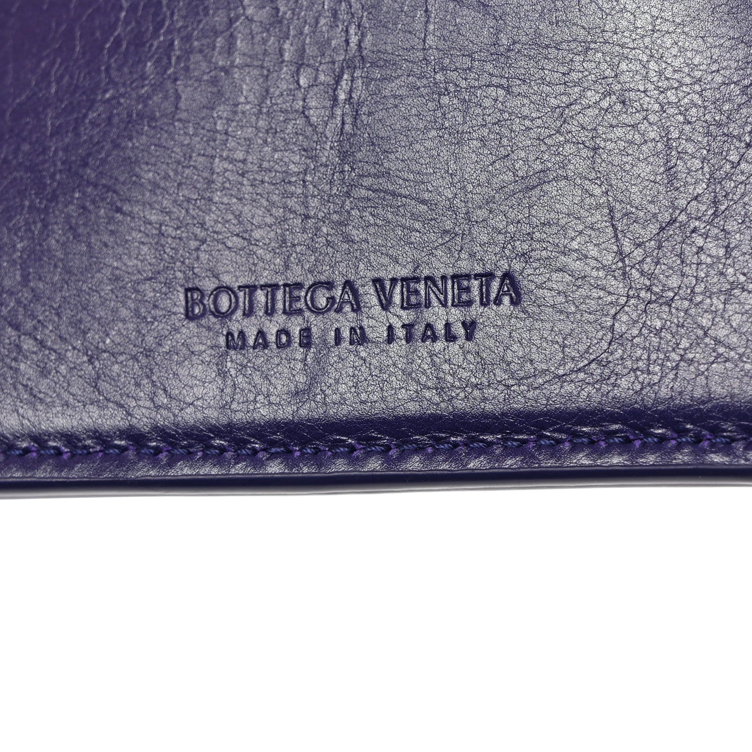 Bottega Veneta Calfskin Maxi Intrecciato Bi-Fold Wallet Plum 6 of 7