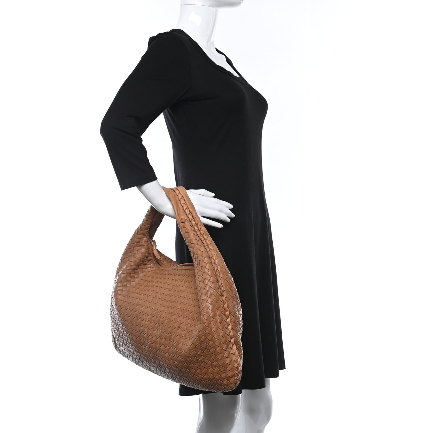 Nappa Intrecciato Large Veneta Hobo Maple