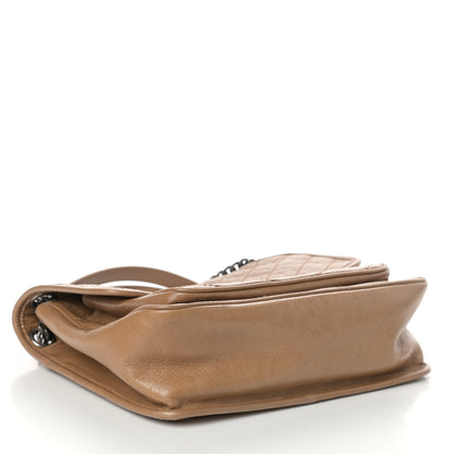 Saint Laurent Crinkled Calfskin Matelasse Monogram Medium Niki Chain Satchel Natural Tan 4 of 10