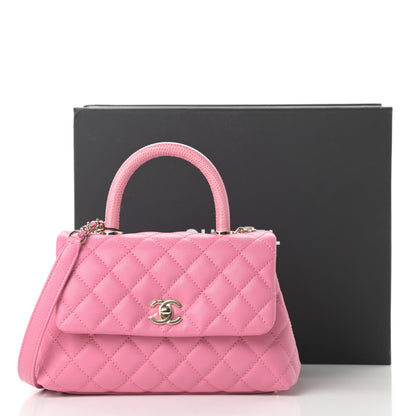 Chanel Caviar Lizard Embossed Quilted Mini Coco Handle Flap Pink 11 of 11
