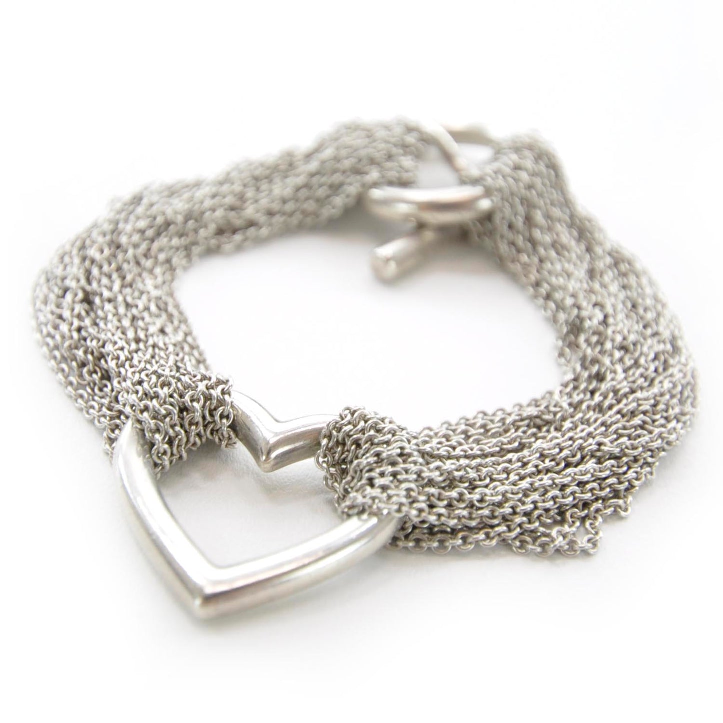 Sterling Silver Heart Mesh Bracelet