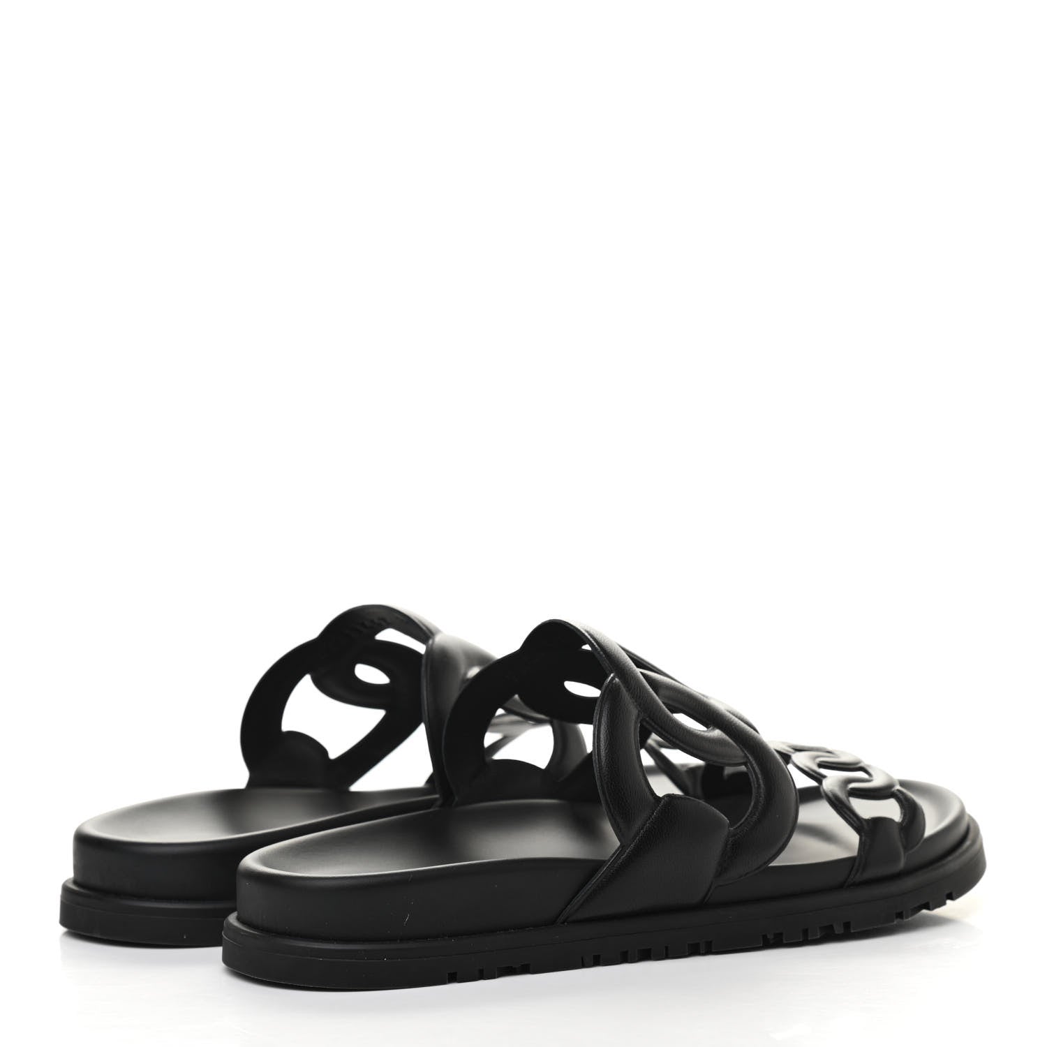 Hermes Nappa Extra Sandals 36.5 Black 4 of 8