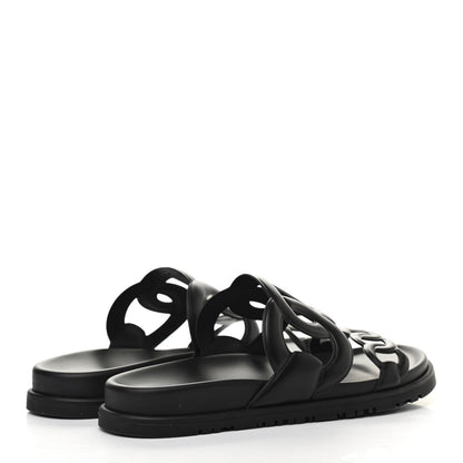 Hermes Nappa Extra Sandals 36.5 Black 4 of 8