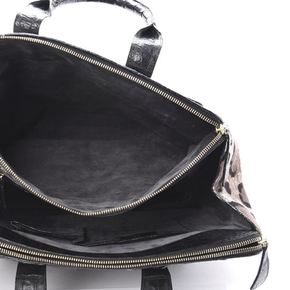 Nancy Gonzalez Crocodile Calf Hair Leopard Print Satchel Black 7 of 16