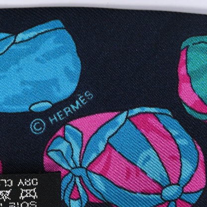 Hermes Silk Jockey Twilly Caban Rose Vif Canard 4 of 5