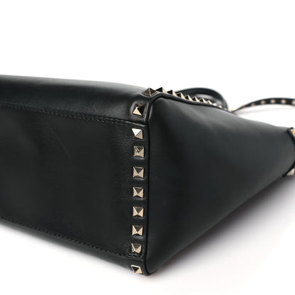 Valentino Garavani Calfskin Small Rockstud Tote Black 9 of 9