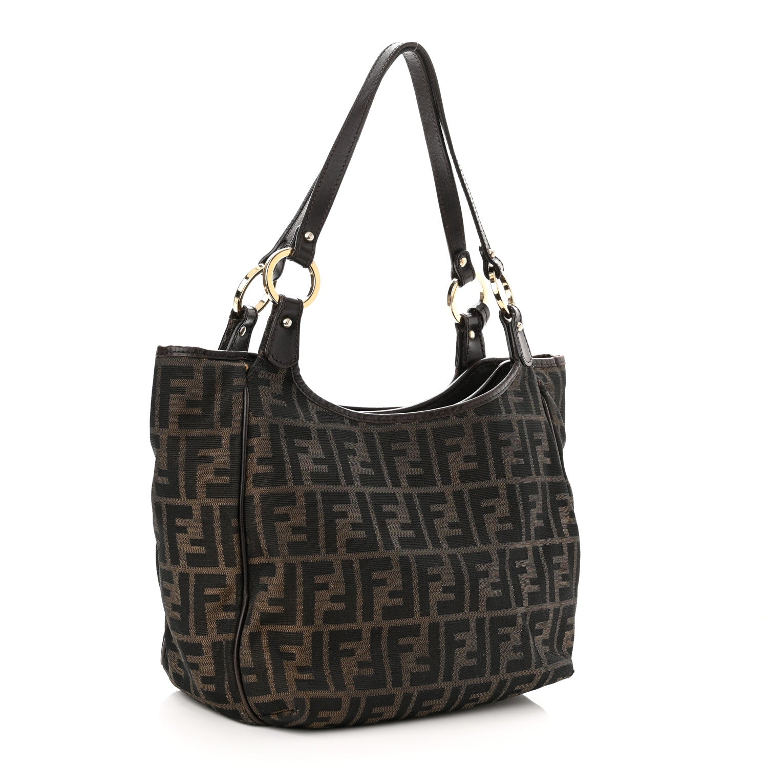 Fendi Zucca Small Chef Shopping Tote Tobacco Moro 3 of 15