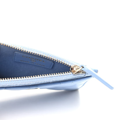 Chanel Lambskin Quilted CC Zip Card Holder Light Blue 5 of 8