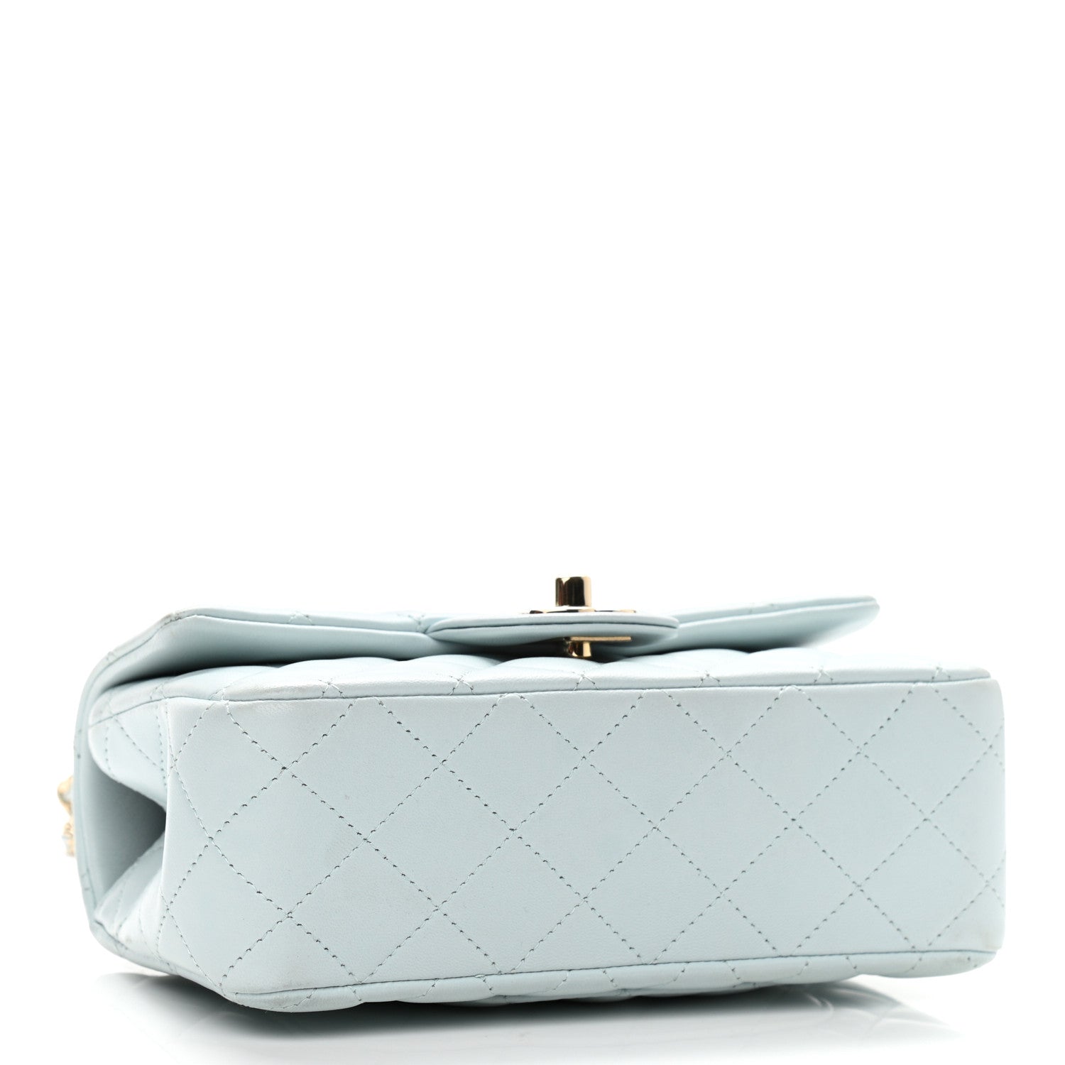 Chanel Lambskin Quilted Mini Top Handle Rectangular Flap Light Blue 4 of 12