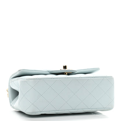 Chanel Lambskin Quilted Mini Top Handle Rectangular Flap Light Blue 4 of 12