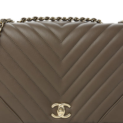 Chanel Calfskin Chevron Quilted Medium Statement Flap Khaki 11 of 11