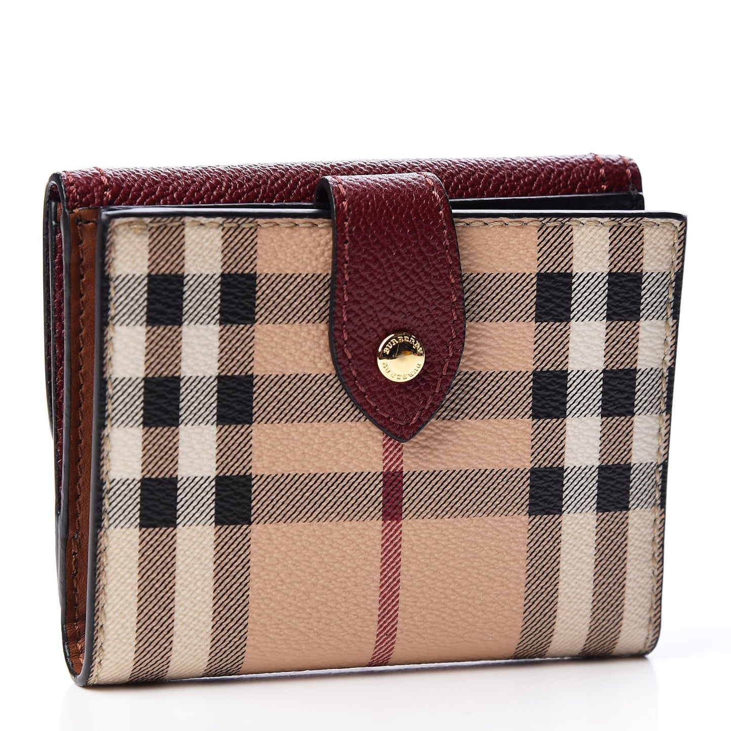 House Check Luna French Wallet Burgundy