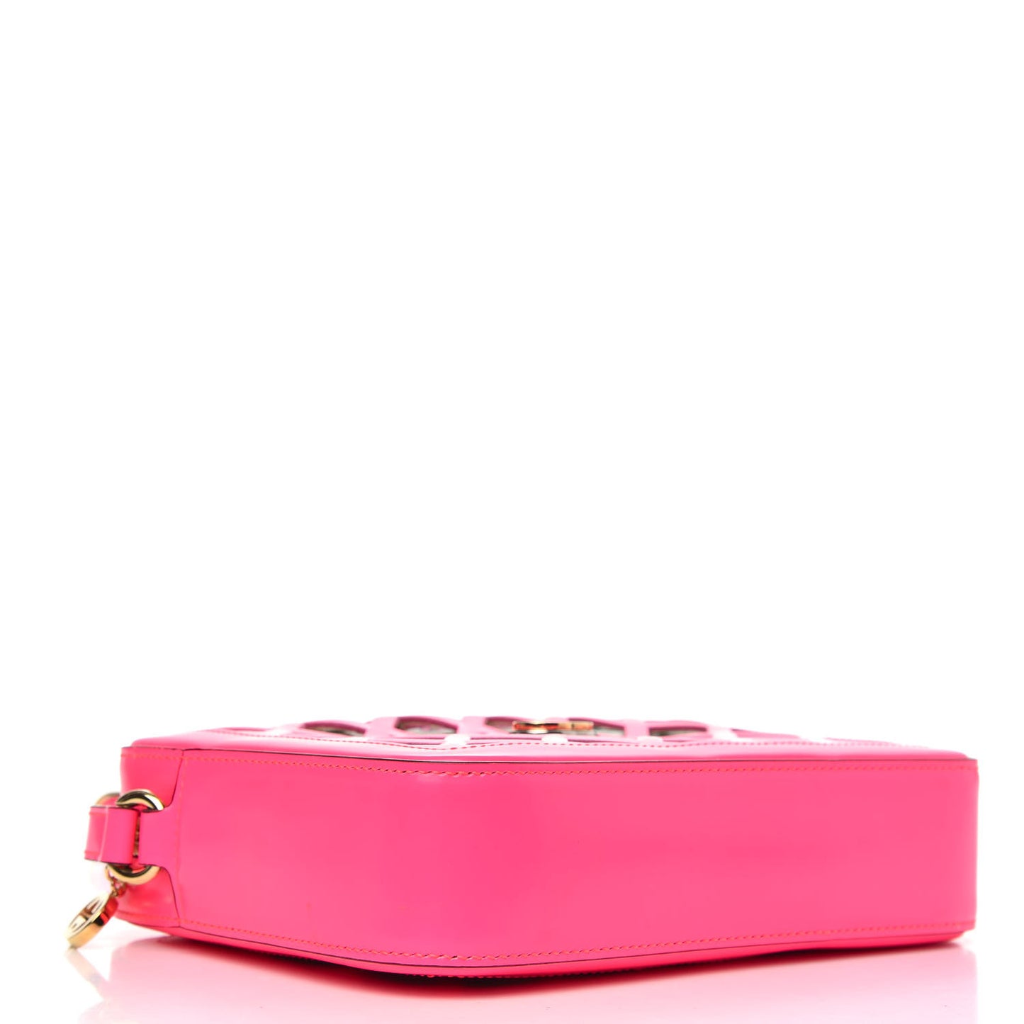 Canvas Calfskin Flora Infinity Cutout Shoulder Bag Fuchsia