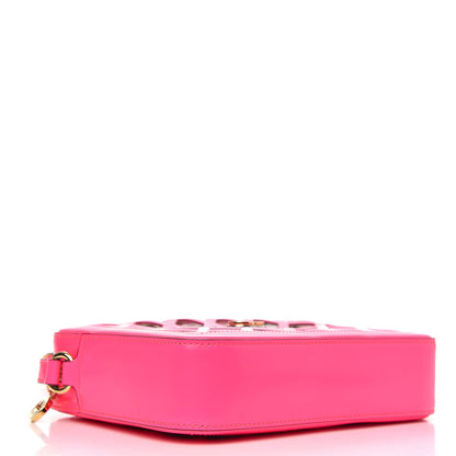 Gucci Canvas Calfskin Flora Infinity Cutout Shoulder Bag Fuchsia 4 of 10