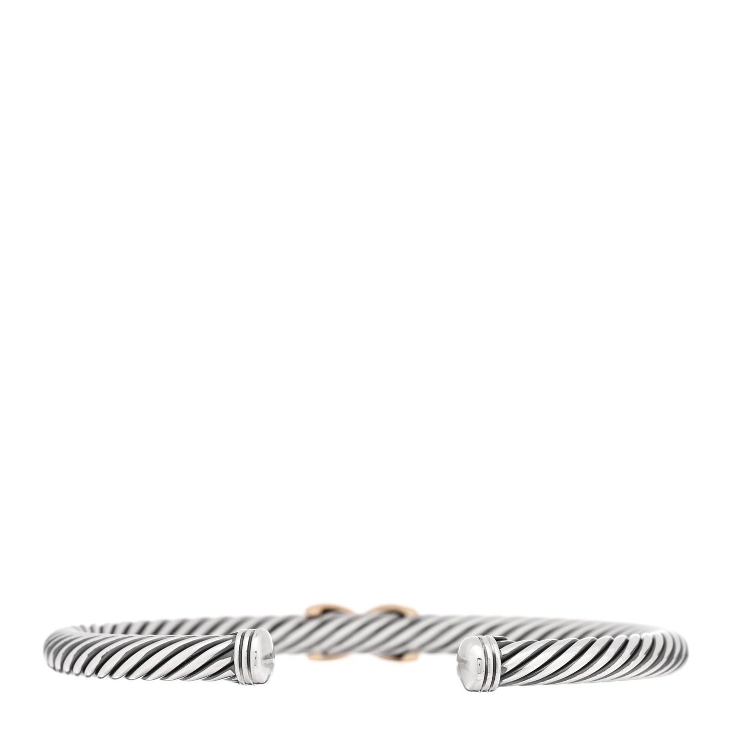 Sterling Silver 14K Yellow Gold 5mm X Station Cable Bracelet