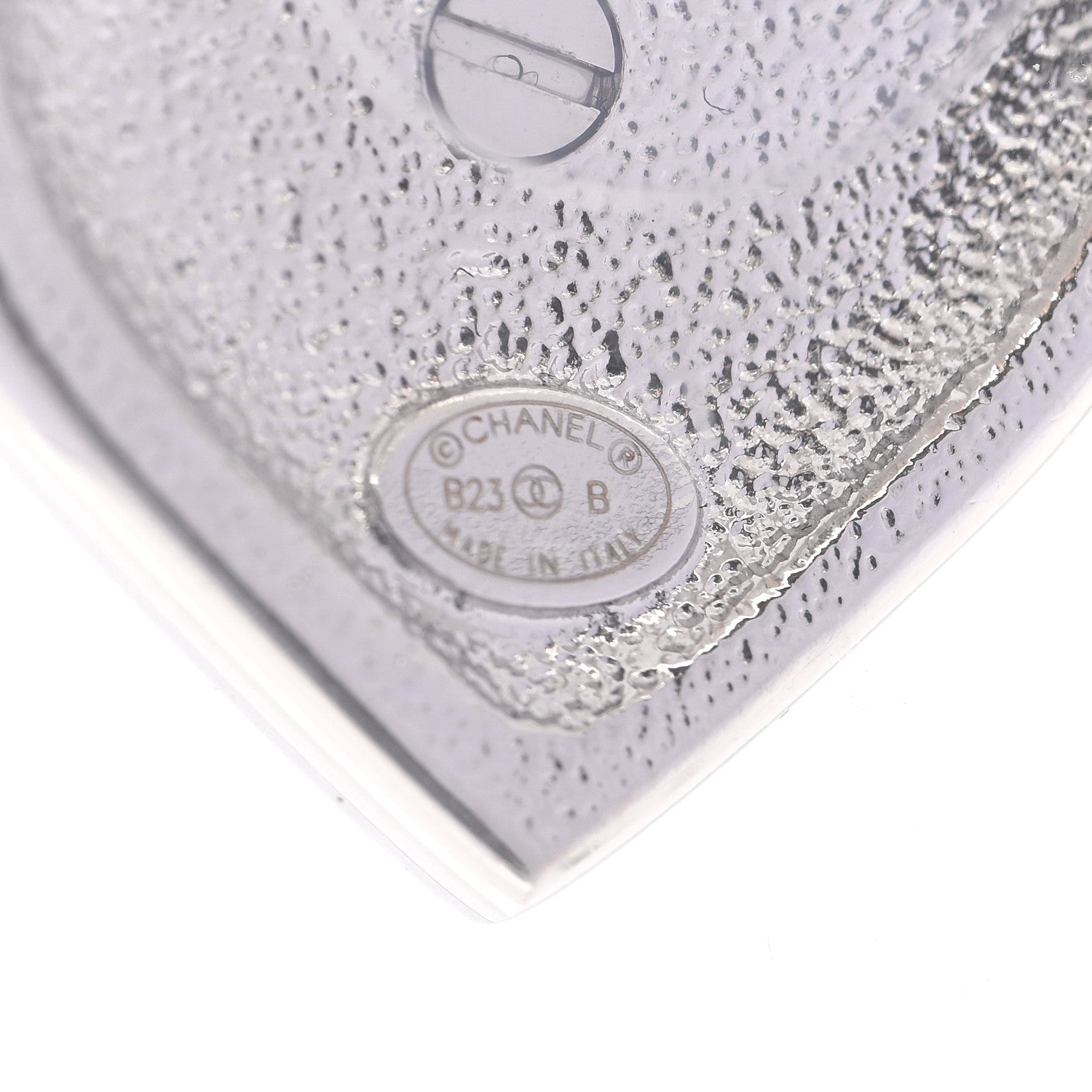 Chanel Pearl Crystal CC Heart Earrings Silver 3 of 5