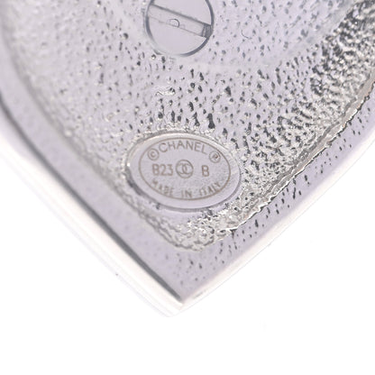 Chanel Pearl Crystal CC Heart Earrings Silver 3 of 5