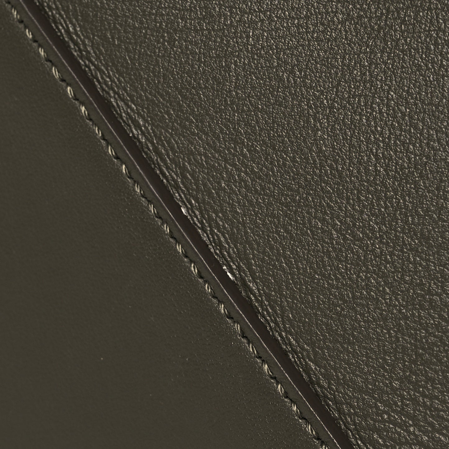 Shiny Calfskin Medium Puzzle Fold Tote Dark Khaki Green