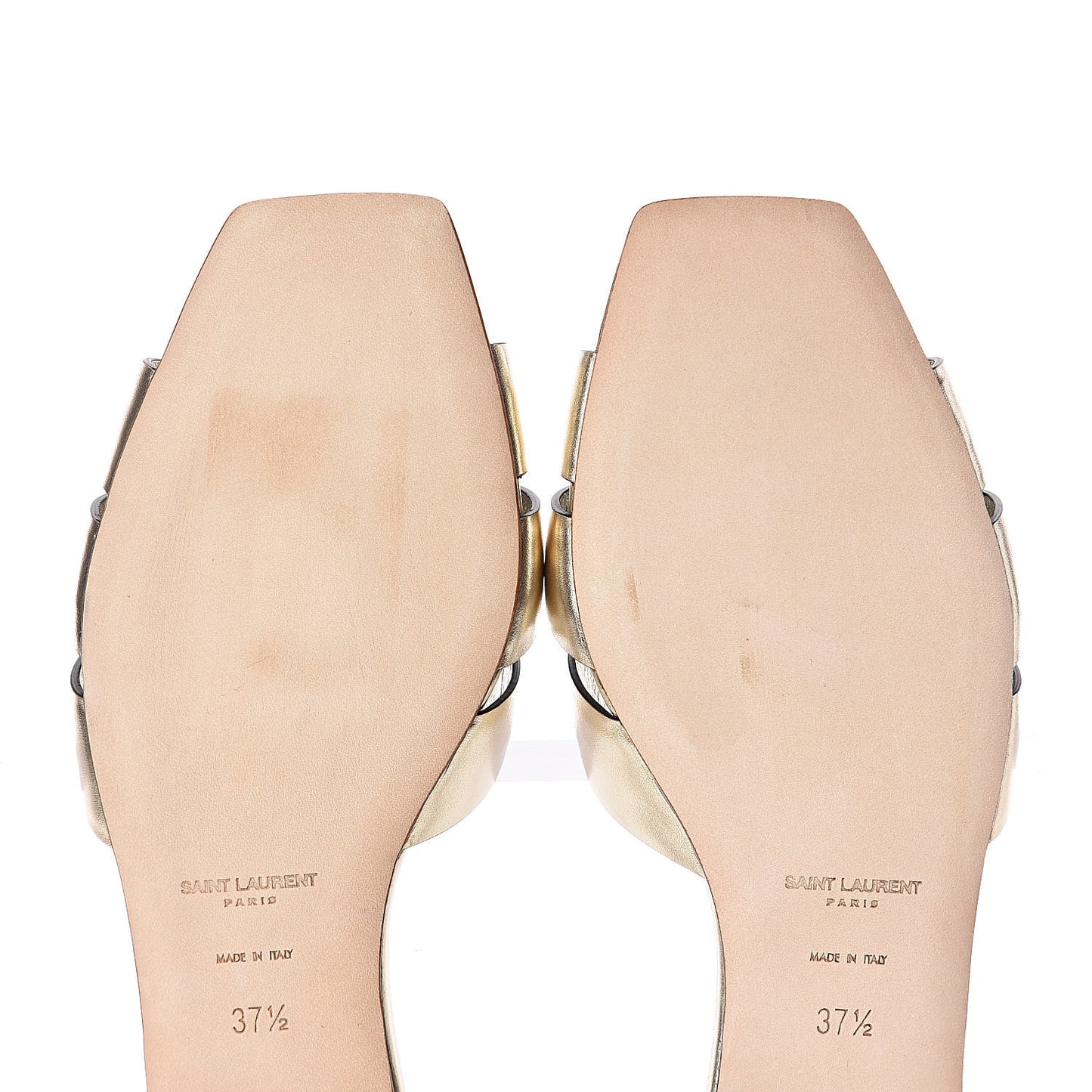 Calfskin Tribute 05 Slide Sandals 37.5 Gold