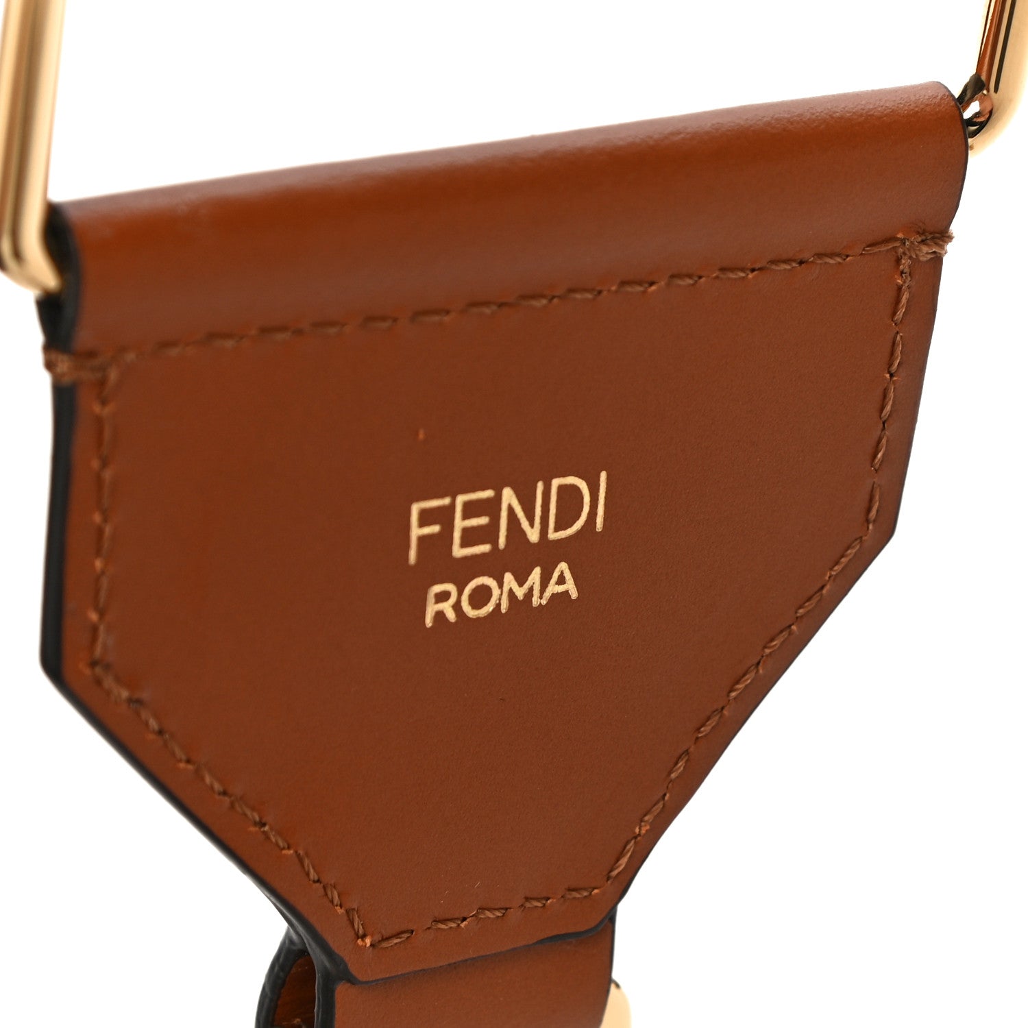 Fendi Ribbon Vitello King Logo Embossed Gingham Woven Adjustable Strap You Panna Black Cuoio 6 of 7