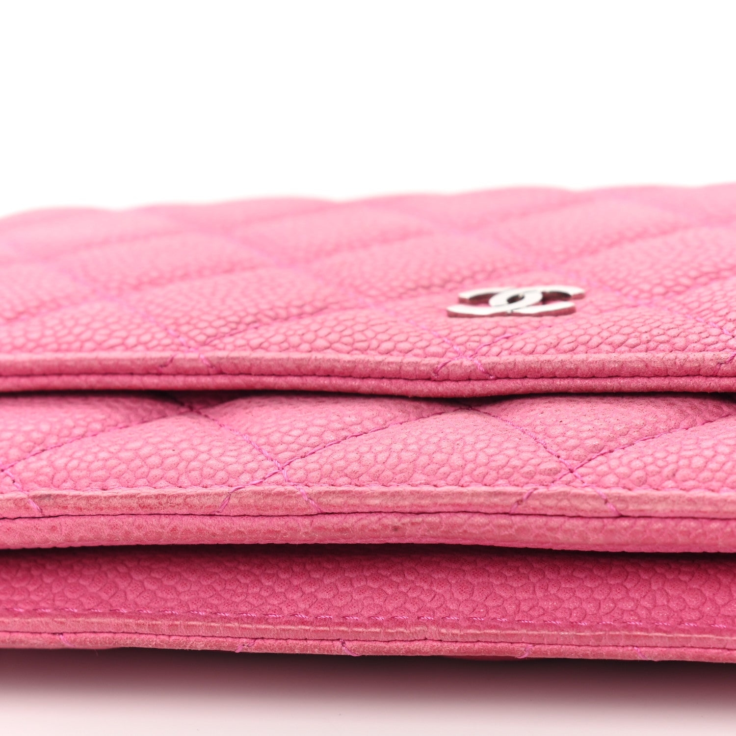 Chanel Iridescent Caviar Quilted Wallet on Chain WOC Pink 11 of 15