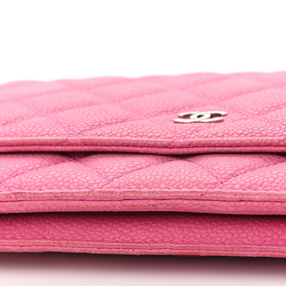 Chanel Iridescent Caviar Quilted Wallet on Chain WOC Pink 11 of 15