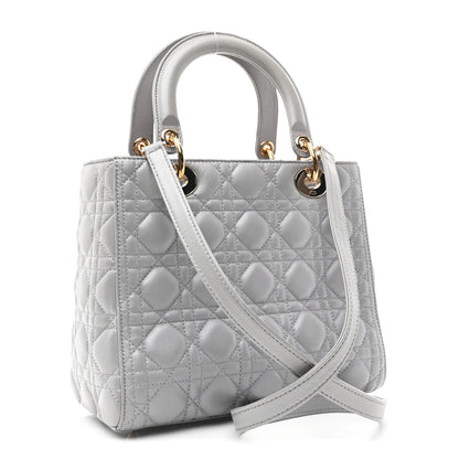Christian Dior Lambskin Cannage Medium Lady Dior Grey 3 of 10