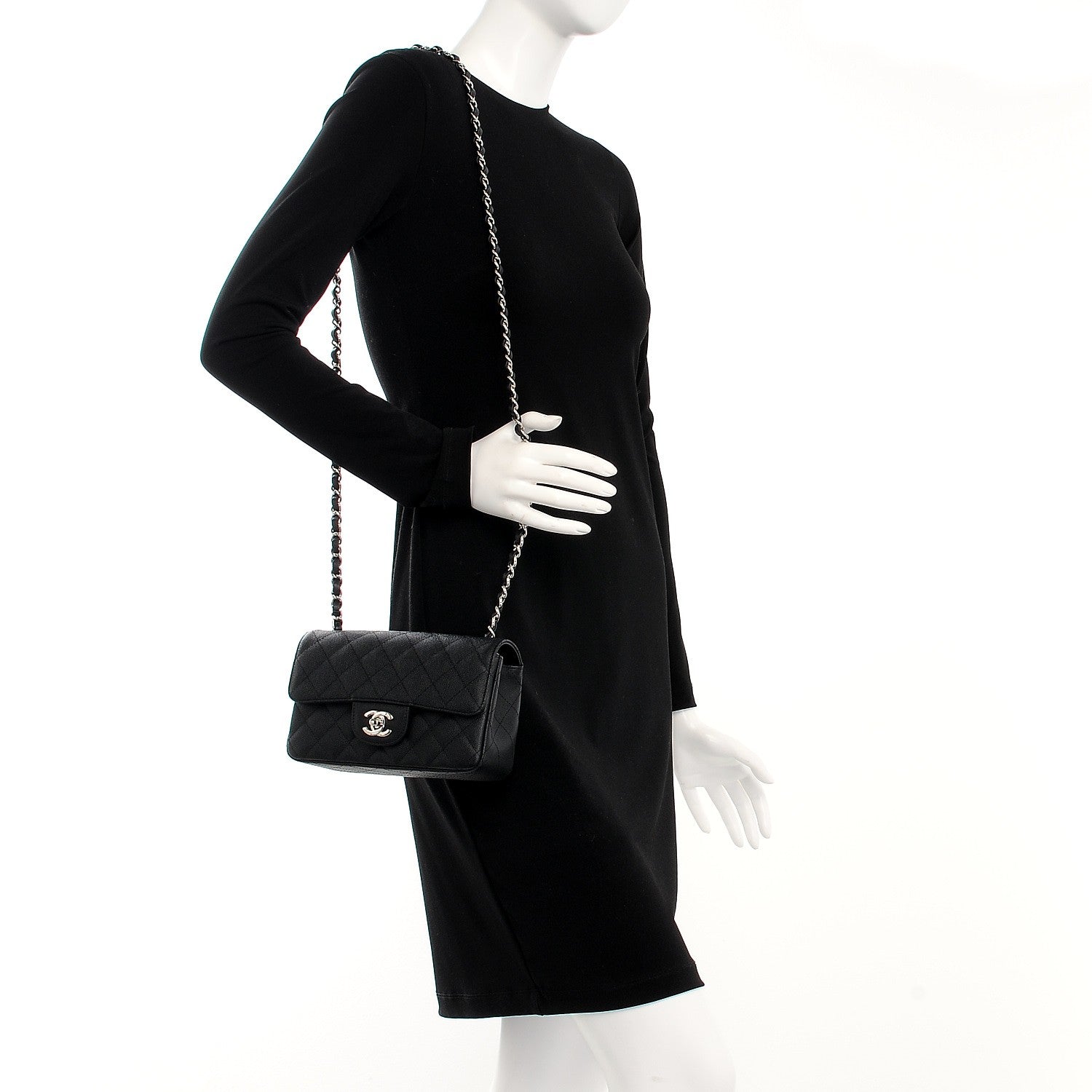 Chanel Caviar Quilted Mini Rectangular Flap Black 2 of 8