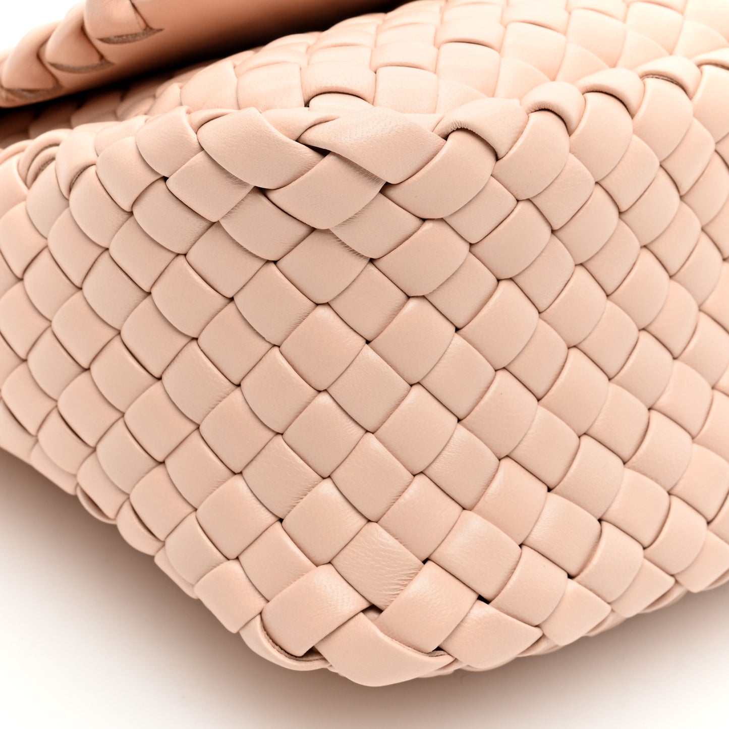 Nappa Intreccio Mini Cobble Shoulder Bag Lotus