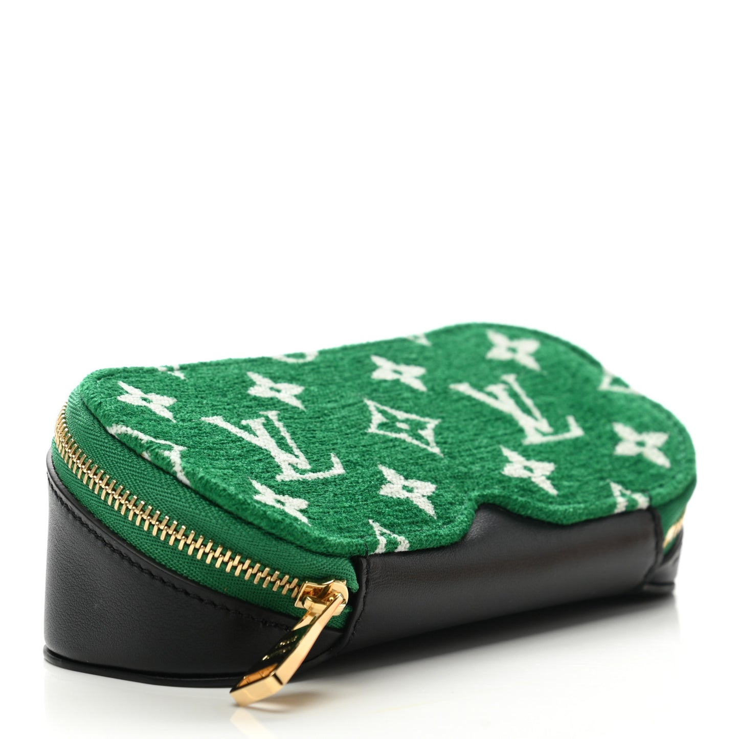 Jacquard Velvet Monogram LV Match Sunglasses Case GM Vert