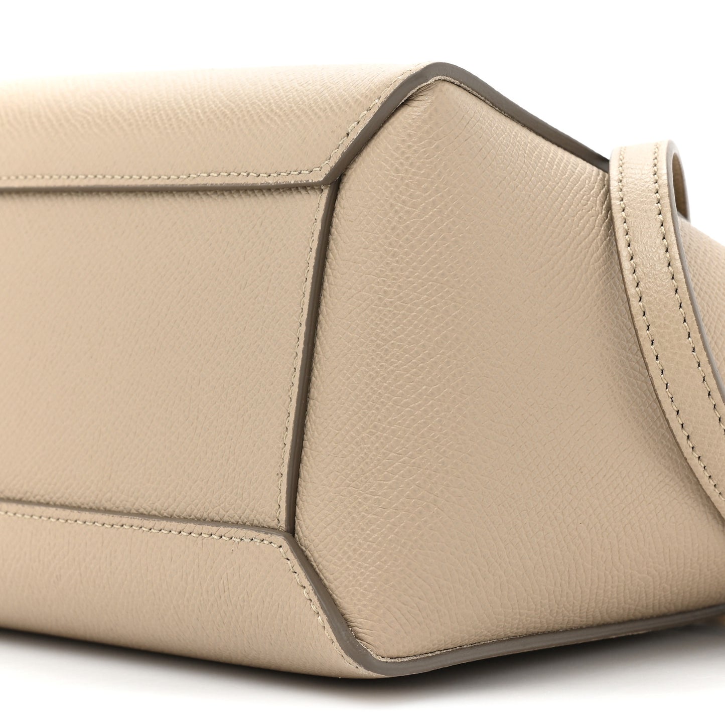 Grained Calfskin Nano Belt Bag Light Taupe