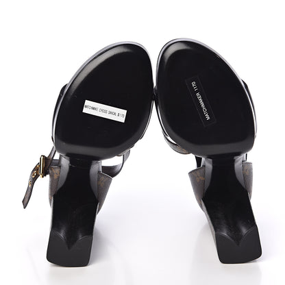Louis Vuitton Calfskin Monogram Matchmake Cross Sandals 41 Black 5 of 7