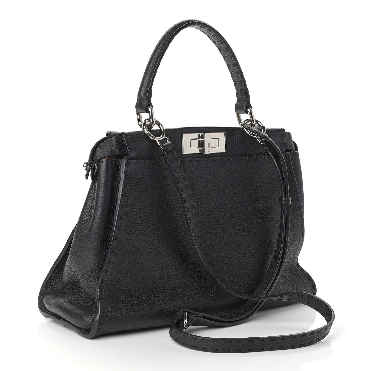 Cuoio Romano Selleria Bi-Color Medium Peekaboo Iconic Satchel Black Mou
