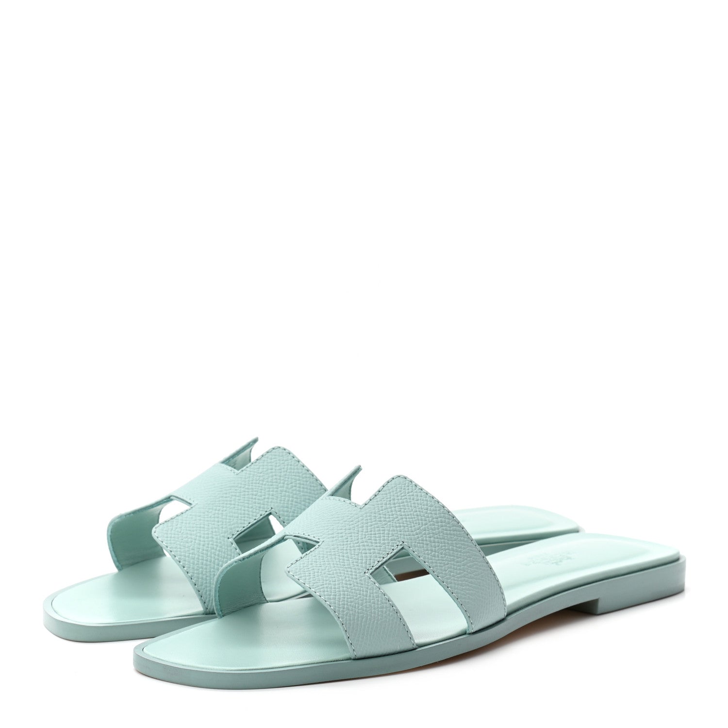 Hermes Epsom Oran Sandals 37 Vert Embrun 3 of 8