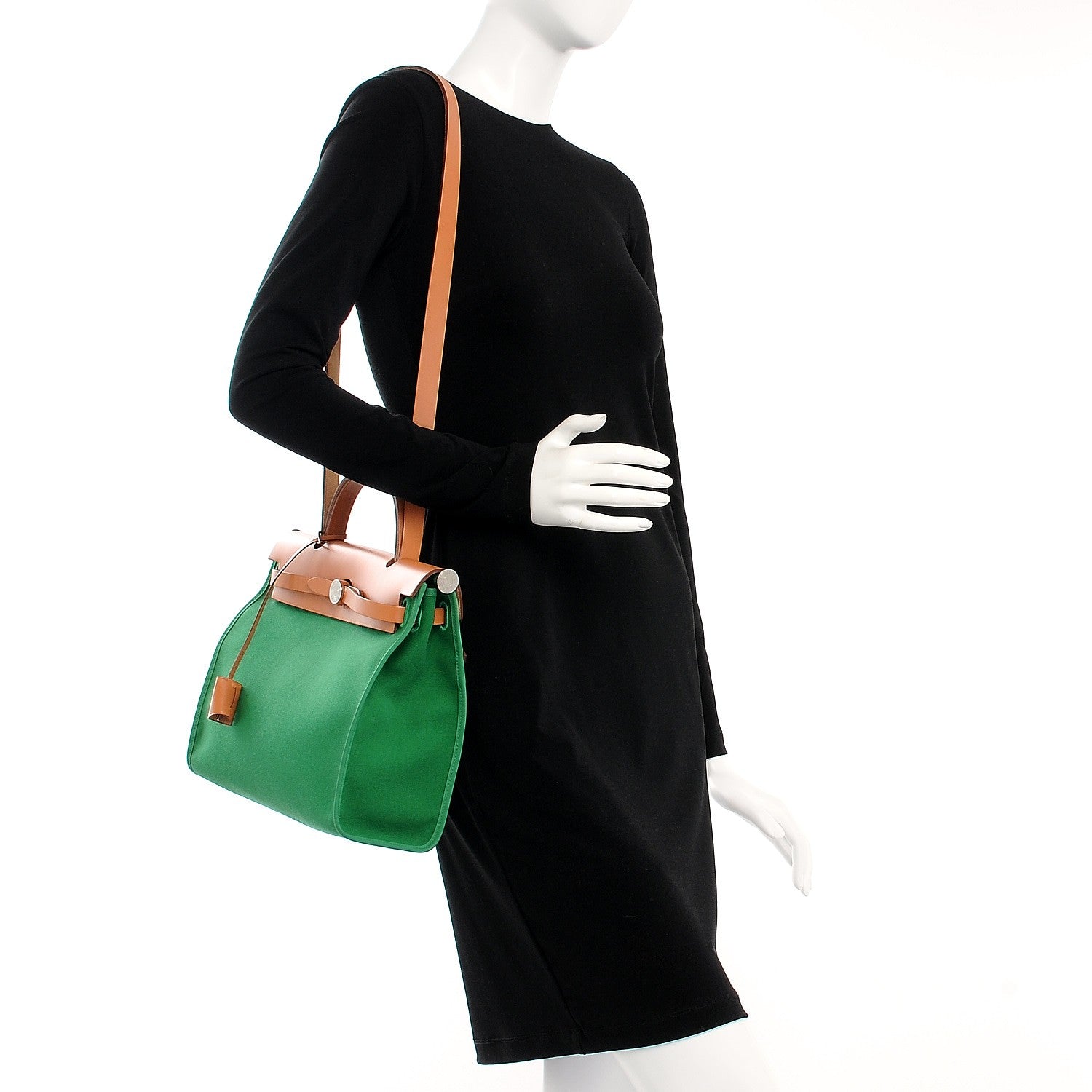 Hermes Vache Hunter Toile Herbag Zip 31 PM Cactus Natural 2 of 12