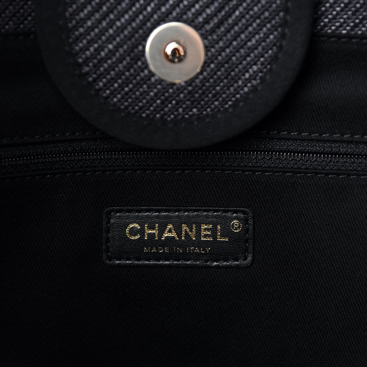 Mixed Fibers Calfskin Medium Deauville Tote Black