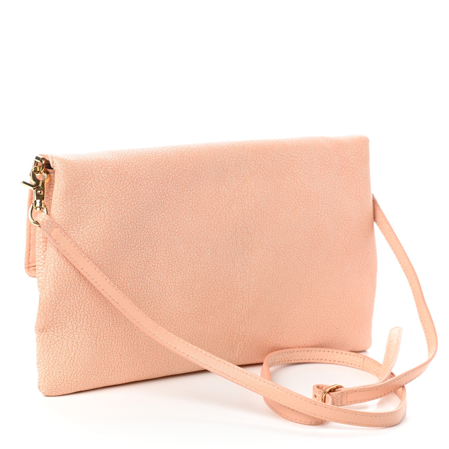 Balenciaga Chevre Gold Metallic Edge Hardware Envelope Clutch Rose Corail 3 of 9