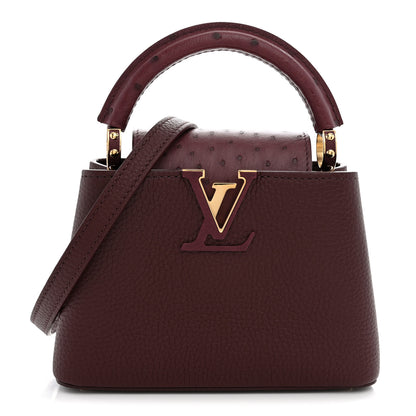 Louis Vuitton Taurillon Ostrich Mini Capucines Bordeaux 1 of 10